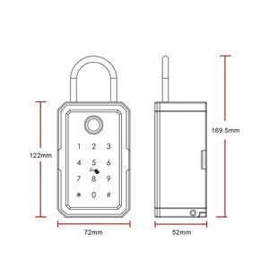 TOPTEQ açık duvar montaj akıllı anahtar kasa, dijital anahtar kart WiFi uygulaması parmak izi akıllı anahtar kilit kutusu - Product Image 6
