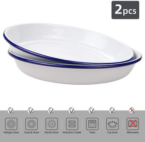 Dishe s & plate餐具类型和库存，环保特色搪瓷稻板搪瓷盘套装 - Product Image 5