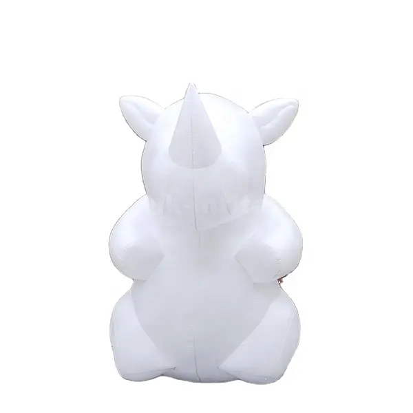 Gigante inflável artesanato simulação rinoceronte para publicidade ao ar livre enorme inflável branco mascote modelo