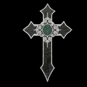Custom Bling Christian Cross Design Hot Fix Iron <strong>on</strong> Religious Crucifix <strong>Way</strong> Maker Cross Rhinestone Heat Transfers Template - Product Image 4