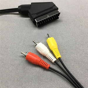 1.8M 6FT RGB <strong>Scart</strong> <strong>to</strong> 3 <strong>RCA</strong> AV Cable <strong>Scart</strong> <strong>to</strong> 3RCA Audio Video Connector for Nintendo Entertainment System NES AV Cable Cord - Product Image 4