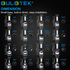 BULBTEK X9 H11 <strong>LED</strong> Headlight Auto Lighting System Reflector Projector LENs Assembly Car <strong>LED</strong> Headlight Bulb Kit - Product Image 6