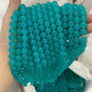 En iyi kalite 6MM toptan boyalı taş dağınık boncuklar soluk yeşil yeşim yuvarlak boncuk bilezik için üretim - Product Image 6
