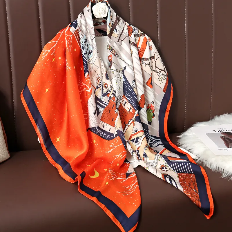 Grey Girl wraps personalizar casamento seda lenço multi islâmico 110*110cm vendedor