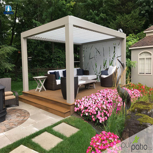 Luxury Weatherproof Aluminum <strong>Gazebo</strong> with Built-in Lighting &amp; Auto-Close Feature - Perfect for Relaxation &amp; Entertainment - Product Image 6
