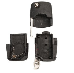 CR1620/CR2032バッテリーホルダー付き2ボタンフリップリモートカーキーシェルフォブケースはAudi TT A2 A3 A4 A6A8キーシェルに適合 - Product Image 4