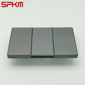 Modern işık duvar anahtarları 120 tipi kristal akrilik paneli gri 16A ev elektrikli anahtar priz ile Led - Product Image 5