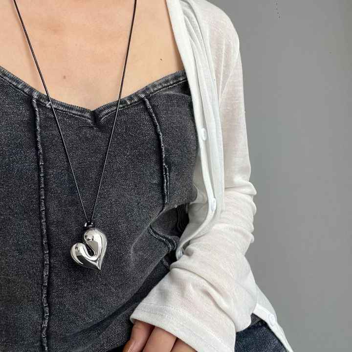 Stainless Steel Three-Color Heart Pendant | Gold, Silver, Burgundy | New Arrival, No Fading, Hypoallergenic, Minimalist INS Desi