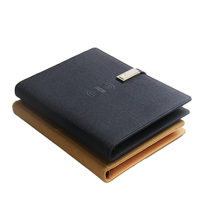 Cuaderno de negocios de cuero pu inteligente, notebook de carga inalámbrica de hoja suelta personalizada con disco en U - Product Image 1
