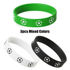 '<strong>Soccer</strong> Pattern' Silicone Wristbands Bracelet - Perfect for Sports Enthusiast Gatherings and Party Favors. - Product Image 4