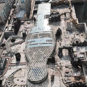 Edificios prefabricados de techo plano de estructura de acero de parque de dinosaurios con muro cortina de vidrio - Product Image 1