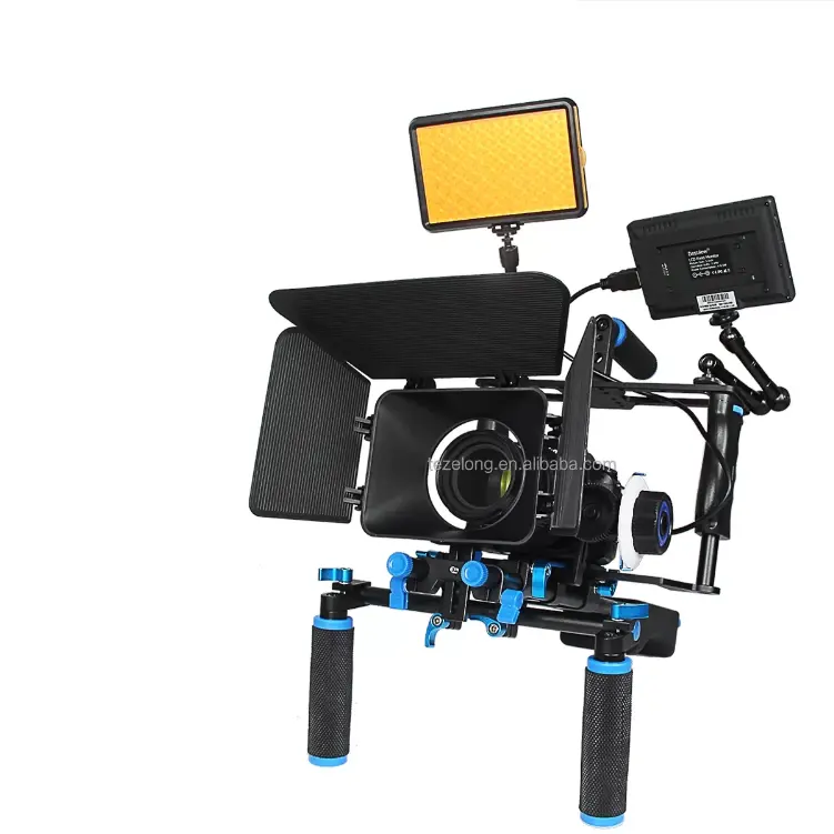 Yeni DSLR sabitleme sistemi DSLR Rig film seti fotoğraf stüdyosu aksesuarları DV kamera sabitleyici destek kafes mat kutu odak D221