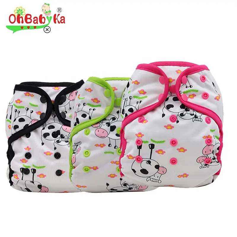Ohbabyka fraldas capa, adulto, cujas, fraldas, pano de plástico para bebê, moda 3d, prevenção de vazamento, canal snaps