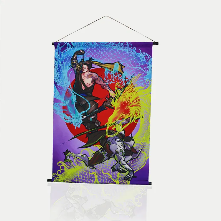 Bestful Signs Custom Wood Wall Scroll Anime Canvas poster Anime Hanging Scroll