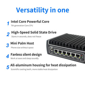 3865U / I3-7100 / I5-7200 Six Network Port Gigabit Soft Router Mini <strong>Computer</strong> Host Home Office Embedded Industrial <strong>Control</strong> Comput - Product Image 3