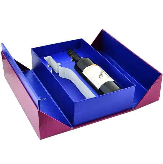 Copo de vinho magnético luxuoso, garrafa de uísque e licor champanhe, embalagem de papel, caixas de presente para garrafas de vinho, papelão, caixas de presente