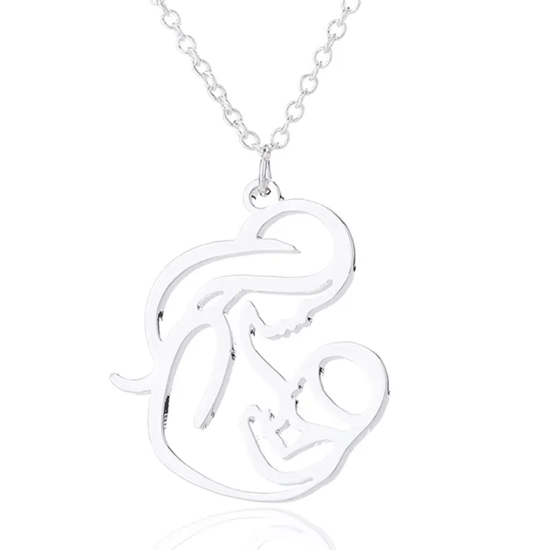 Cadeau pour maman maman maman maman allaitement tenant bébé pendentif collier chaîne fête des mères famille charme bijoux mode