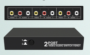 Nuevo stock Suficiente stock 2 puertos AV Audio Video Switch 2x1 4x1 8x1 AV RCA Switcher 2 en 1 out Selector amplificador señal compuesto para VCD DVD STB HDTV