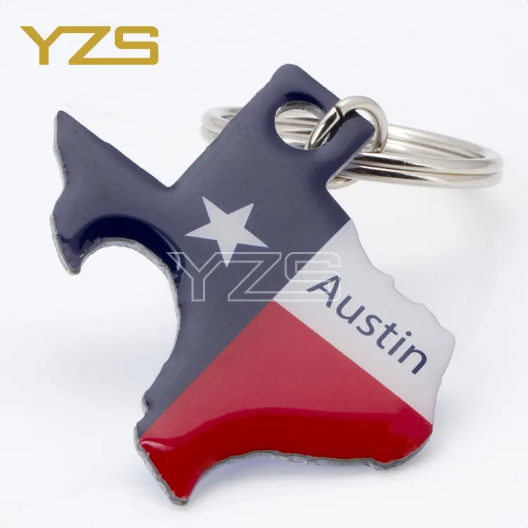 UNS Amerikanischen Texas Austin Karte Souvenir Keychain mit Epoxy