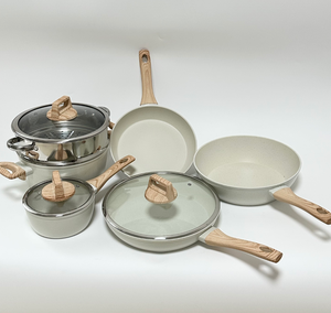 Không dính gốm 9-Piece thép không gỉ <span class=keywords><strong>Cookware</strong></span> Set với xử lý chịu nhiệt - Product Image 4