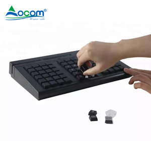 Mini teclado POS programable USB con cable profesional de 66 teclas Lector de tarjetas opcional Nueva operación mecánica en idioma coreano - Product Image 4