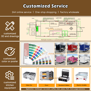 Jinlijing đa chức năng di động ngựa Trailer hộp di động thanh trại vận chuyển thực phẩm bán hàng tự động consesssion thực phẩm xe tải để bán - Product Image 6