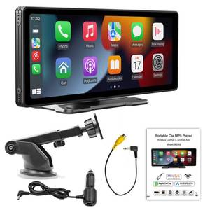 10.26 Inch 4K HD Portable Wireless Carplay MP5 <strong>Player</strong> Multimedia Card Host <strong>with</strong> Touch Screen for Android Auto Music <strong>Function</strong> - Product Image 1
