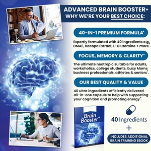 Suplemento de refuerzo cerebral 40 en 1 para Focus Memory Clarity Energy Función cognitiva avanzada con cápsulas de salud cerebral DMAE