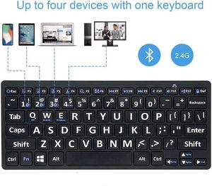 Teclado de impresión grande 78 teclas para ancianos o discapacitados visuales 2,4G Teclados inalámbricos para personas con baja visión Estudiantes mayores - Product Image 4