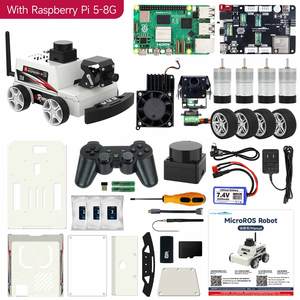 MicroROS-Pi5 робот-автомобиль для Raspberry Pi 5 с ROS2-HUMBLE + Python3 Комплексная упаковка в комплекте