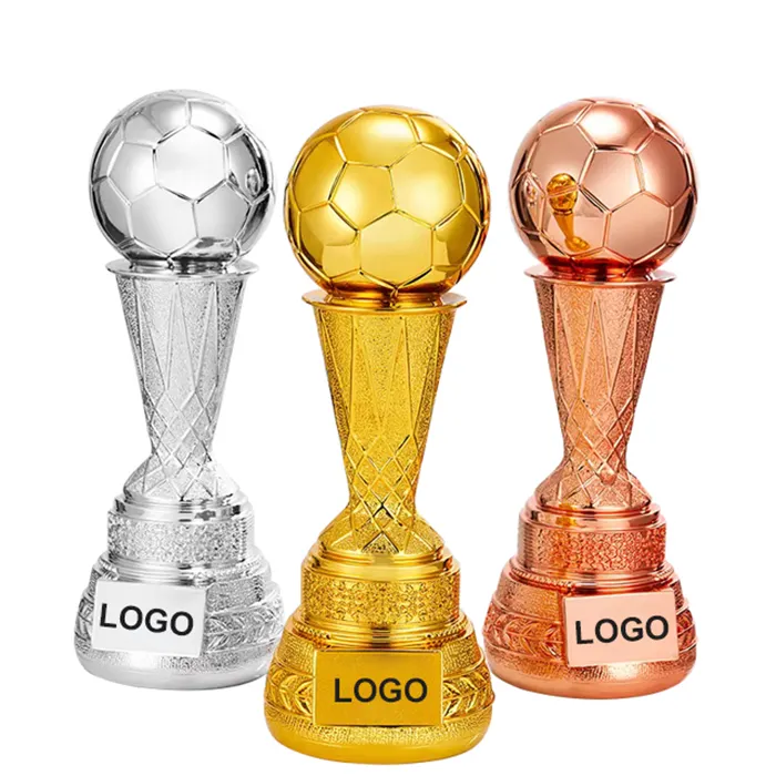 مخصص مختلف التصاميم الرياضية جوائز كرة القدم تمثال الإبداعية طلاء الذهب مباراة كرة القدم مع شعار قاعدة