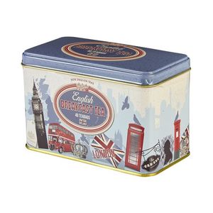 Barattolo di latta per biscotti con contenitore di latta di forma rettangolare vuoto all'ingrosso che imballa la custodia di latta per la conservazione del cioccolato con biscotti in metallo - Product Image 1