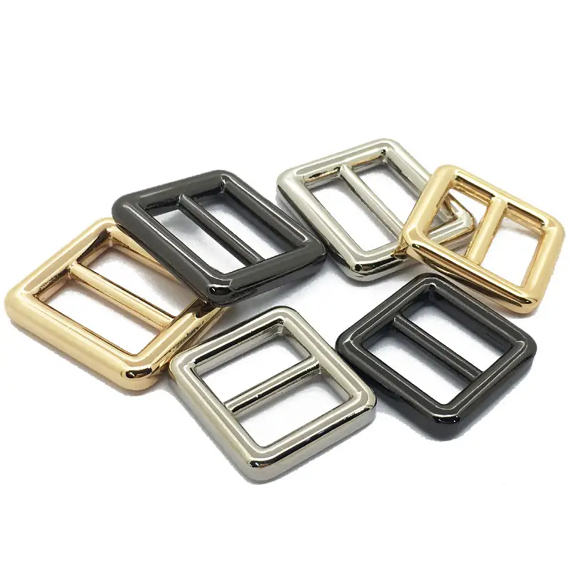 16Mm 20Mm Accessories Fixed Custom Bag Belt Slider Tri Glide Buckle Metal Adjustable For Webbing