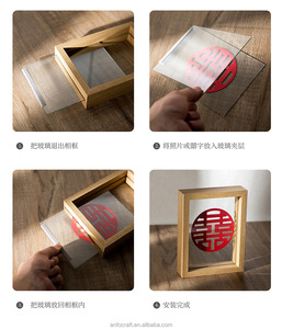 Double Glass Photo <strong>Frame</strong> Wooden <strong>Frame</strong> for Wall Mount or Tabletop Displays for 4x6, 5x7, <strong>6x8</strong> Inch Pictures, Plane Edge <strong>Frames</strong> - Product Image 6