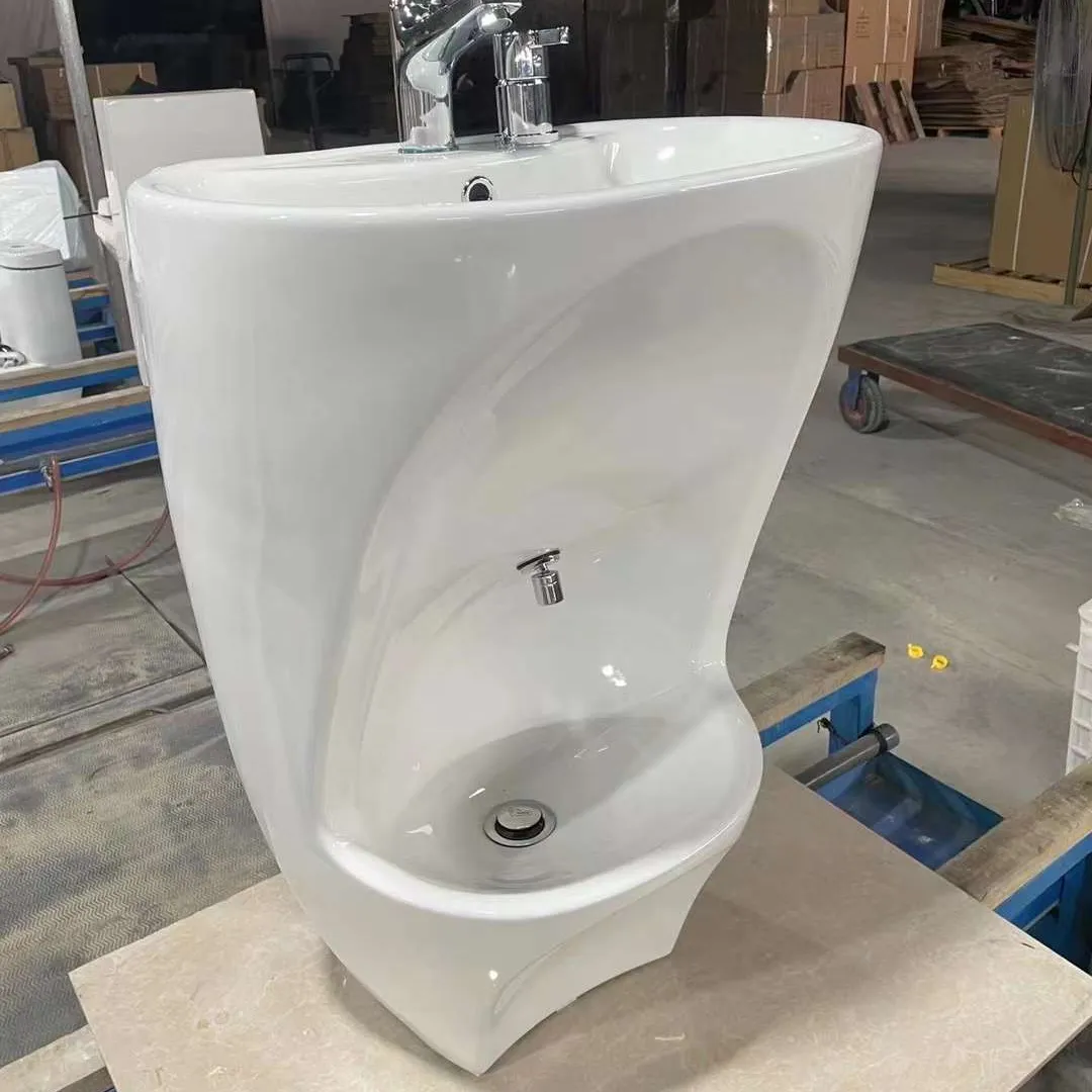 Seramik banyo lavabo çift seviye yıkama standı tam kaide müslüman Wudu havzası