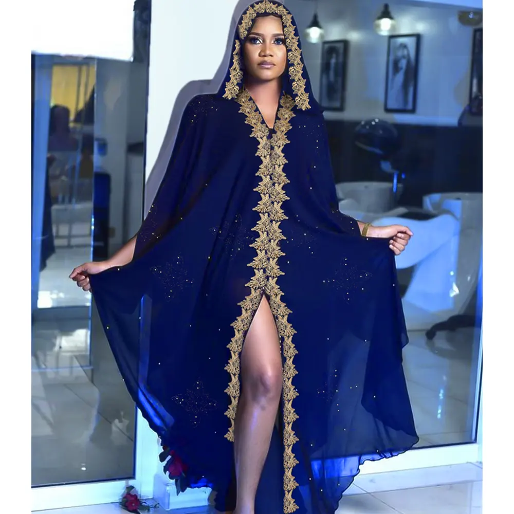 Egiziano Ramadan Abaya Dubai caftano musulmano Hijab vestito Cardigan abiti da sera africani Kimono Robe Femme caftano Islam abbigliamento