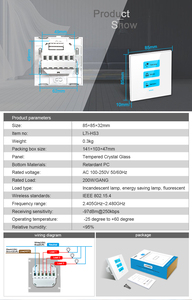 家用工厂价格WiFi & Zigbee 1/2/3组智能墙壁开关，带智能家居图雅智能生活LANBON L7i系列标签 - Product Image 5