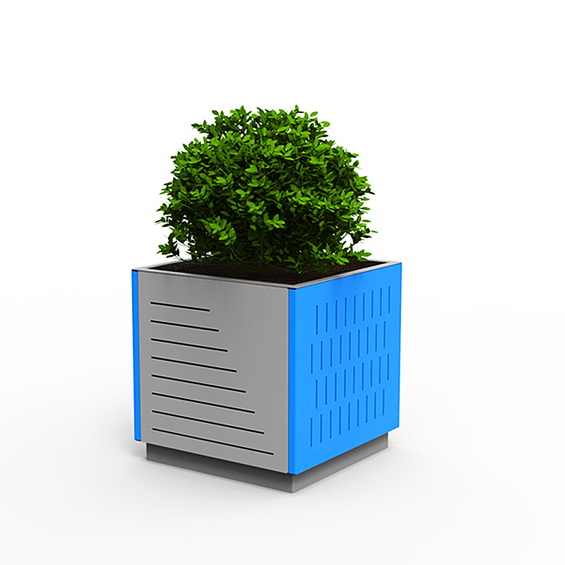 Custom Recycle Center Mall Garden Park Street Art Planter Outdoor Station Standing Plant Metal Flowerpot