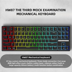 Teclado mecánico inalámbrico retroiluminado Low Axis 75% RGB, estilo de juego intercambiable en caliente, interfaz USB, bonito teclado LED personalizado para ordenador portátil