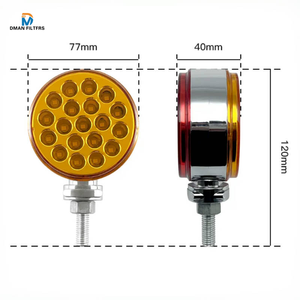 Doğrudan satış 12V-24V LED 4 inç yuvarlak çift yüz tek damızlık dağı kırmızı/Amber Truck kamyon yan işık için - Product Image 3