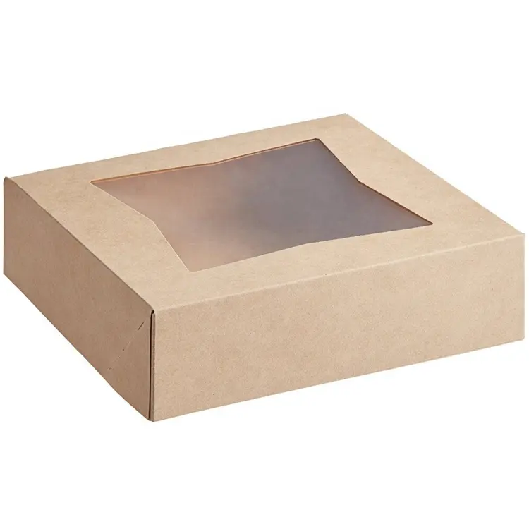 Wegwerp Clear Window Voor Zoete Bakkerij Papier Verpakking Custom Cake Dozen