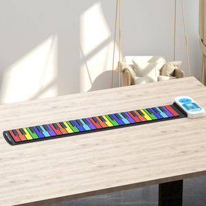 Teclado de Piano enrollado colorido de 49 teclas, Piano electrónico portátil de silicona suave con altavoz, pantalla LCD, función de grabación MIDI - Product Image 5