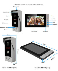 2 monitores sistema de intercomunicación 7 pulgadas AHD cámara de visión nocturna multi Monitor video intercomunicador 1 cámara al aire libre - Product Image 5