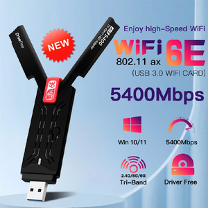 Wifi6e ax5400 USB3.0 không dây <span class=keywords><strong>USB</strong></span> Adapter Tri-Band 2.4GHz/5GHz/6Ghz cho PC/máy tính xách tay Win10/11 trình điều khiển miễn phí - Product Image 1