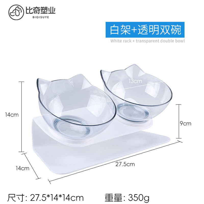 Cuenco doble transparente-base blanca