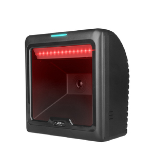 Nuevo escáner de lector de código de barras OCR de escritorio de código QR con cable Usb manos libres omnidireccional para supermercado minorista escaneo automático de código de barras