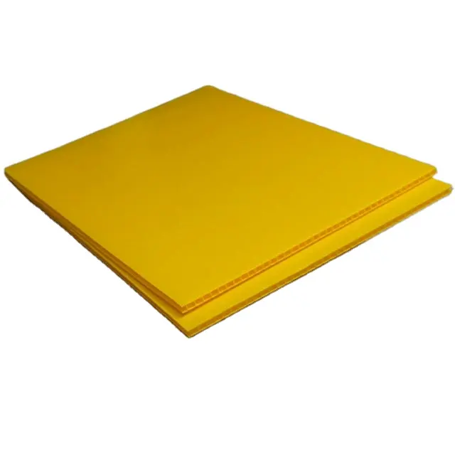 Coroplast amarillo de alta calidad, proveedor profesional de China, 4mm, 4x8, 48x96, 1220x2440mm