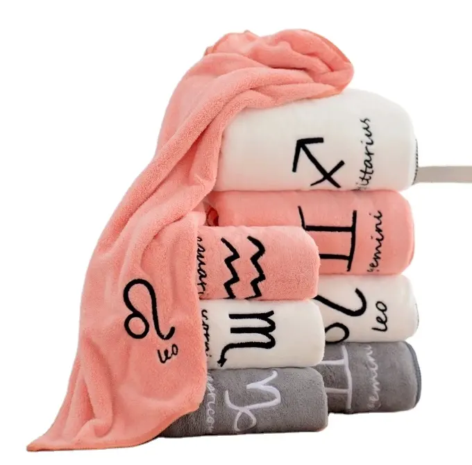 Asciugamano per il viso con ricamo in pile di corallo con logo personale asciugamano per coppia morbido
