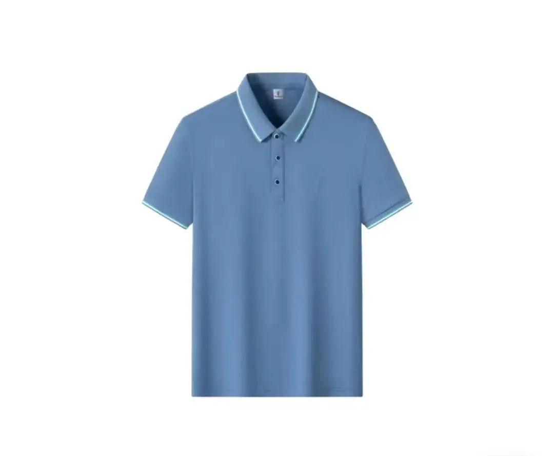 Custom Solid Color Printed Logo Casual Slim Short-Sleeved Polo Shirt