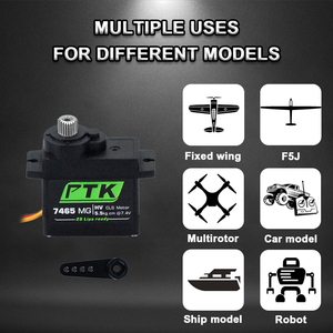 PTK 7465 MG 9g <span class=keywords><strong>Servo</strong></span> 1/8 digitale fabbrica fai da te parti Accs impermeabile 180 ° 5kg ingranaggio in metallo per auto ad ala fissa <span class=keywords><strong>RC</strong></span> Robot <span class=keywords><strong>Servo</strong></span> - Product Image 5